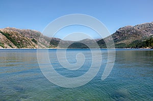 Border of Vilarinho da Furna dam lake, National Park of Peneda-Geres, Portugal