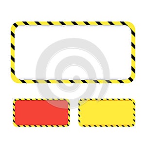 Border yellow and black color. Construction warning border. Vector illustration.