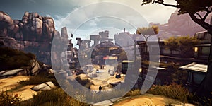 Borderlands 2 FPS RPG post-apocalyptic one generative AI