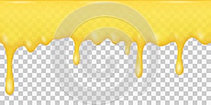 Borders of dripping liquid honey or yellow slime