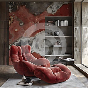 Bordo and marble: a modern luxury fusion.