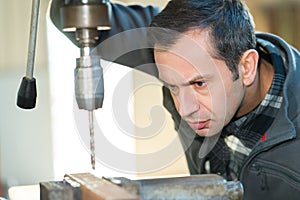 bore drilling worker at work