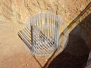 Bore pile cut to level by the construction workers.