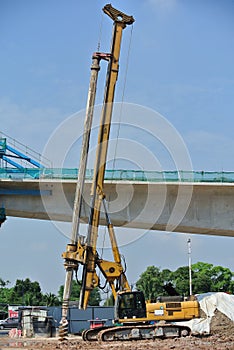 Bore Pile Rig at construction site