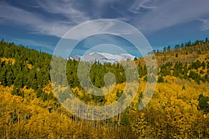 Boreas Mountain at Kenosha Pass with Aspens in Colorado