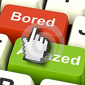 Bored Boring Computer Shows Boredom Or Amaze Reaction