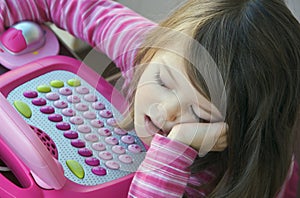 Bored child at computer