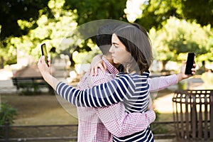 Bored couple having an online affair