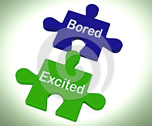 Bored Excited Puzzle Means Exciting And Fun