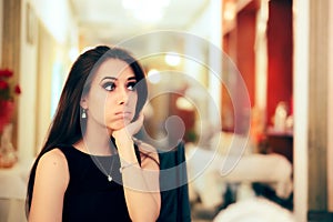 Bored Girl Having No Fun at Fancy Party