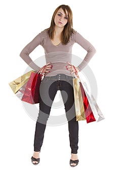 Bored shopper woman photo