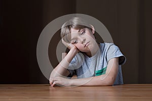 Bored small boy