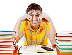 Bored Student with a Books