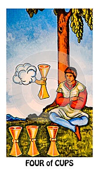 Four of Cups Tarot Card Apathy Disgust Disillusionment photo