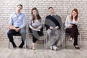 Boredom Applicants Waiting For Job Interview