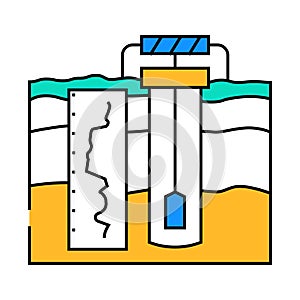 borehole logging hydrogeologist icon color illustration photo