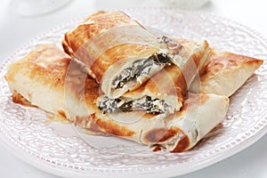 Borek with chard and cheese filling photo