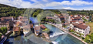 Borghetto sul Mincio aerial view. one of the most beautiful medieval villages of Italy. photo