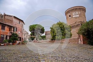 Borgo di Ostia antica and Castello di Giulio II at Rome photo