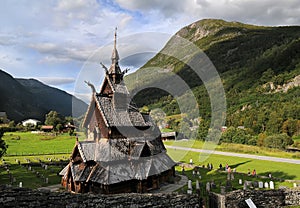 Borgund stave wooden church in Norway