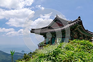 Boriam Buddhist temple scene in Geumsan Mountain, NamhaeBoriam