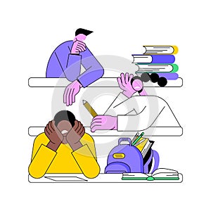 Boring lecture isolated cartoon vector illustrations.