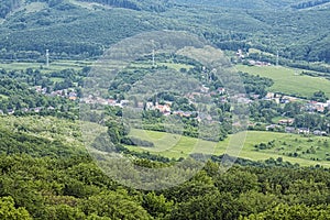 Obec Borinka od hradu Pajštún, Slovensko