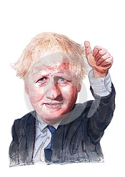 Boris Johnson watercolor illustration portrait