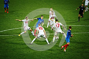 BORISOV - BELARUS, SEPTEMBER 2016 : France national football team in match of World Cup Qual. UEFA Group A.