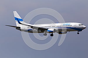 SP-ENZ Enter Air Boeing 737-800 aircraft on the blue sky background