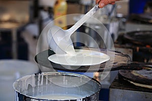 Borlengo tigelle typical products with flour and water Italy