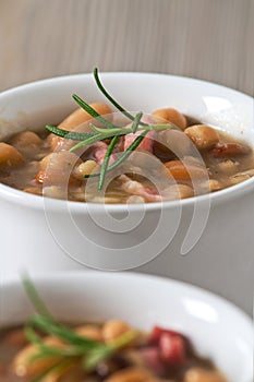 Borlotti bean and spelt soup.