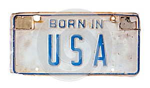 Born In USA License Plate