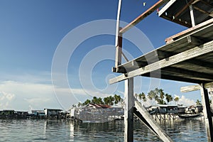 Borneo fishing village stilt houses mabul island