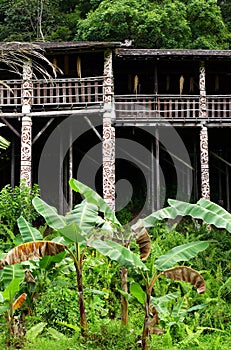 Borneo sarawak tribal longhouse architecture