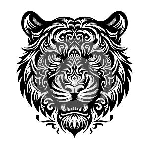 Borneo Savage Spirit: Ferocious Tiger Vector Logo Design