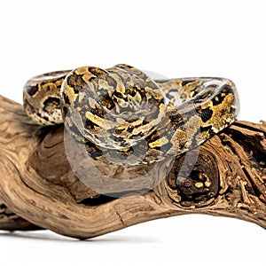 Borneo Short-Tailed Python Coiled on a Branch
