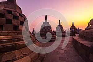 Borobudur, or Barabudur is a 9th-century Mahayana Buddhist temple in Central Java