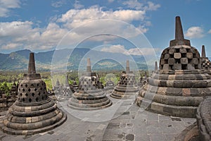 Borobudur the biggest budhist temple, Indonesia