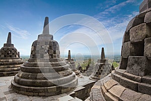 Borobudur the biggest budhist temple, Indonesia