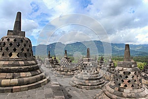 Borobudur the biggest budhist temple, Indonesia