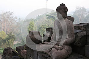 Borobudur Budhist Temple Sunrise in Central Java