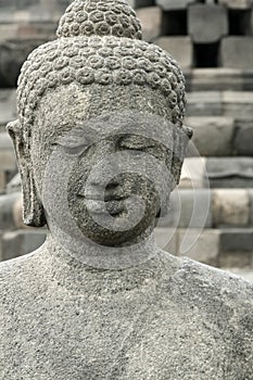 Borobudur old stone buddha statue indonesia
