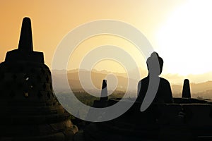 Borobudur at Sunset, Java, Indonesia