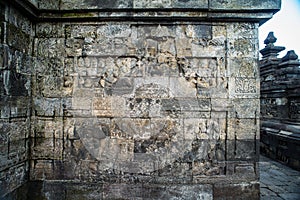 Borobudur Temple Relief, at Borobudur Temple Magelang Central Java Indonesia