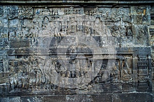 Borobudur Temple Relief, at Borobudur Temple Magelang Central Java Indonesia