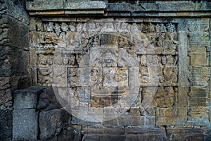 Borobudur Temple Relief, at Borobudur Temple Magelang Central Java Indonesia