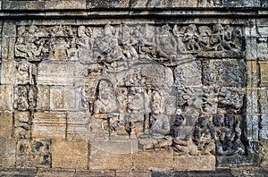 Borobudur Temple Relief, at Borobudur Temple Magelang Central Java Indonesia