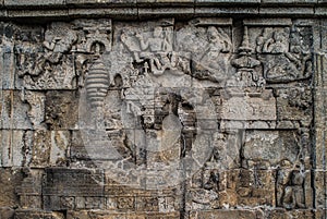 Borobudur Temple Relief, at Borobudur Temple Magelang Central Java Indonesia