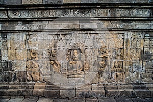 Borobudur Temple Relief, at Borobudur Temple Magelang Central Java Indonesia